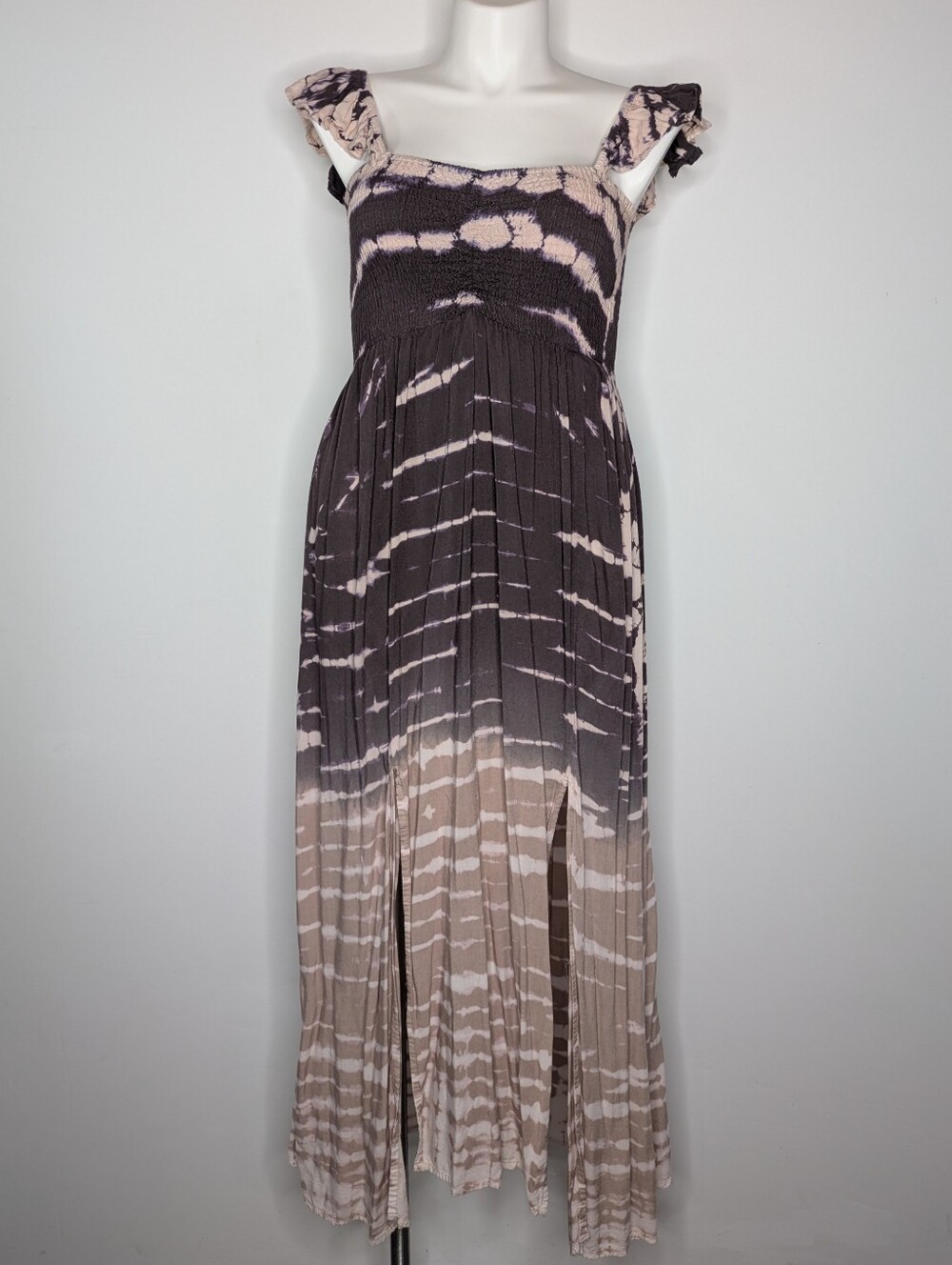 Kiwi + Punch Purple Pink Smocked Tie Dye Dress XL